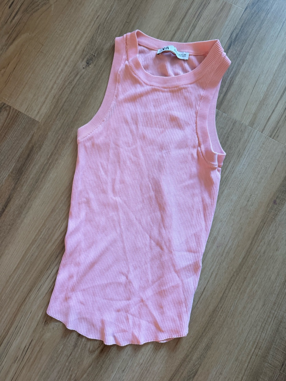 Zara Light Pink Ribbed Tank Top